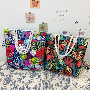 Tùy Chỉnh Công Suất Lớn <span class=keywords><strong>Canvas</strong></span> Tote Túi Tùy Chỉnh In Biểu Tượng Mô Hình Mùa Hè/Mùa Thu Ngoài Trời Sử Dụng Cho Phụ Nữ Sinh Viên Đại Học - Product Image 5