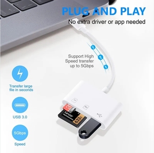 Adaptateur OTG 3-en-1 Lightning vers lecteur de <span class=keywords><strong>carte</strong></span> TF SD USB Type C pour Apple <span class=keywords><strong>iPhone</strong></span> 14 13 11 12 <span class=keywords><strong>X</strong></span> Pro - Product Image 5