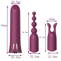 Masseur vibrant 10 fréquences, vibrant et rebondissant, pour adulte, avec tête interchangeable personnalisable, vibromasseur silencieux en forme de rouge à lèvres, jouet sexuel