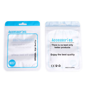 Bolsas de plástico con cierre de cremallera impresas personalizadas, con orificio para colgar, resellables, para cargador de teléfono móvil, cable de auriculares, electrónica 3C - Product Image 4