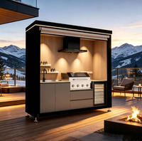 Kabinet Dapur Luar Ruangan Aluminium Berkualitas Tinggi, Kabinet Furnitur Luar Ruangan untuk Halaman