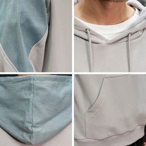 Sweat-shirt décontracté pour homme, tendance, en patchwork, taille plus, doublé, écologique, personnalisé en gros - Product Image 3