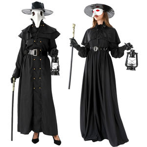 大人向けパンクスタイルのアサシン風コスチューム、ペスト医師コスチューム、くちばし付きジャンプスーツ、ハロウィンコスプレ用、ベスト、ドレス、パンツ付き - Product Image 2