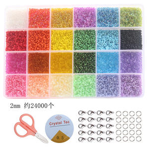 Nouveaux produits 24 verres colorés perles de riz 2mm Bracelet perles boîte 24000 perles de millet électrolytique accessoires en vrac en gros - Product Image 2