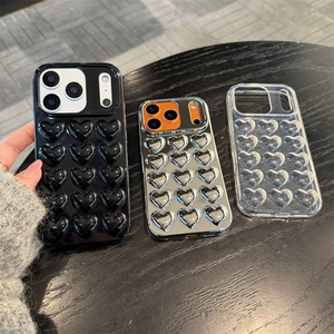 เคสโทรศัพท์ iPhone 17 13 14 15 16 Pro Max สำหรับผู้หญิง สาวๆ น่ารัก ลายหัวใจ 3 มิติ วัสดุ TPU นิ่ม ป้องกันแรงกระแทก สำหรับ iPhone 17 Pro - Product Image 3
