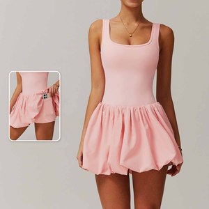 Vestido deportivo falso desnudo de dos piezas, <span class=keywords><strong>base</strong></span> antideslumbrante para mujer, vestido de tenis para correr y fitness al aire libre - Product Image 1