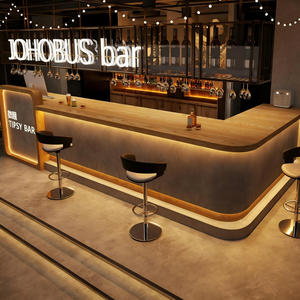 Diseño Interior Moderno de Barra de Cócteles Estilo Wabi-Sabi Industrial |   Diseño de Barra de Bar Personalizada de Microcemento, Madera y Metal para Lounge de Vinos - Product Image 2