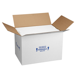 Isolatiekarton voor het verzenden van warme en diepvriesvoedsel, met folie en schuimisolatie. - Product Image 3