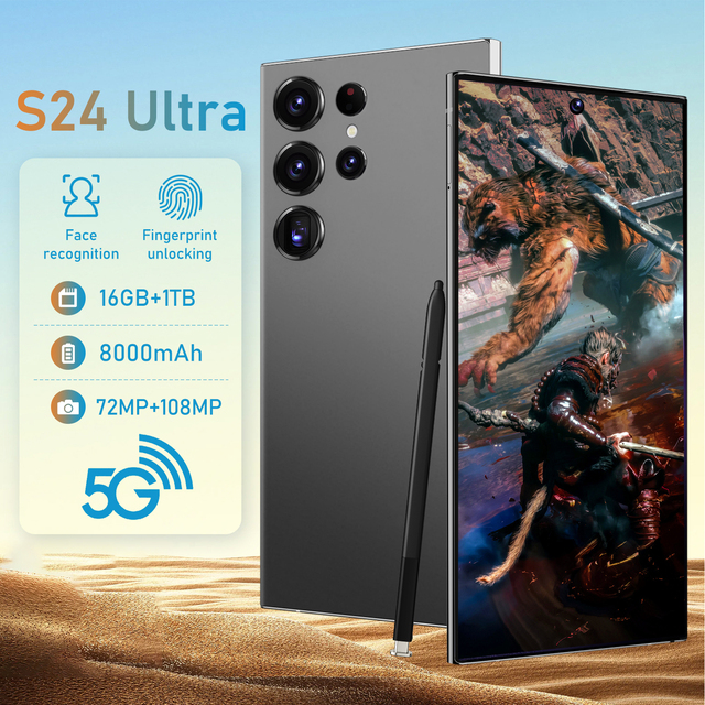S24 Ultra 5G Smartphone 16GB 1TB Quad Core CPU HD 108MP 120Hz OLED 65W LTE Supports Spanish English Brand New Android Mobile