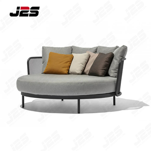 Chaise longue en osier pour restaurant Chaise longue ronde <span class=keywords><strong>avec</strong></span> <span class=keywords><strong>coussins</strong></span> et cadre en métal pour <span class=keywords><strong>jardin</strong></span> et patio - Product Image 2