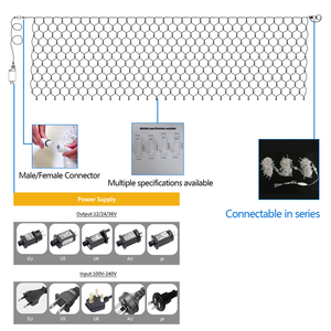 Iluminación Decorativa para Exteriores de 220V 24V IP67 con Cable de Goma Impermeable para Celebraciones Navideñas, Malla de Luces LED para Árboles de Navidad - Product Image 3