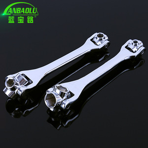 Anbaolu Chrome Vanadium Steel 8 In 1 Multi Functional Wrench DoubleEnded Ratchet Metric Manual Socket Wrench - Product Image 1