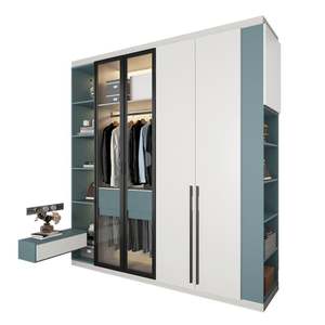 Armoire en bois massif personnalisable et exquise pour la chambre à coucher avec cadre en bois massif, rangement abondant et design moderne - Product Image 3