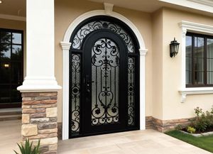 Puerta de Hierro Forjado Personalizada a Precio de Fábrica, Estilo Europeo, Puerta de Entrada para Jardín de Villa, Fábrica China - Product Image 5