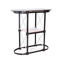 Table de réception magnétique pliable en aluminium, comptoir rond portable, présentoir de réception, avec étagère, 1 pièce