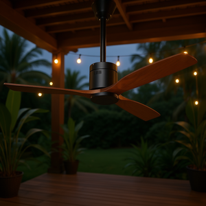 Ventilador de techo Db de 52 pulgadas con motor de CC, control remoto y luz para uso en exteriores - Product Image 2