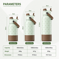 Bouteille d'eau isotherme en acier inoxydable de 1000 ml, anti-fuite, avec poignée large, paille et bec verseur, pour le sport et les activités de plein air