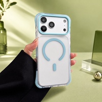 Protection d'angle renforcée transparente minimaliste pour coque de téléphone magnétique iPhone