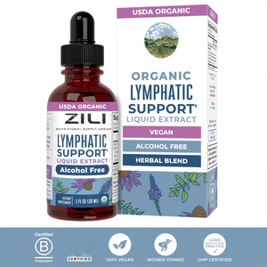 Gouttes liquides <span class=keywords><strong>de</strong></span> soutien lymphatique à base <span class=keywords><strong>de</strong></span> plantes OEM avec échinacée, <span class=keywords><strong>sureau</strong></span> et verveine bleue, formule végétalienne, 30 portions - Product Image 1