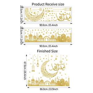 Decoración Islámica Musulmana, Adhesivo de Pared de PVC con Diseño de Estrella y Luna de Ramadán Kareem, Adhesivo de Pared con Patrón de Lámpara para Dormitorio, Sala de Estar - Product Image 5