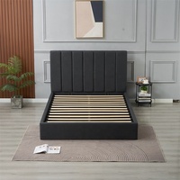 Meuble de chambre à coucher minimaliste nordique, Offre Spéciale boutons, pouf rembourré, élévateur à gaz, cadre de lit de rangement hydraulique