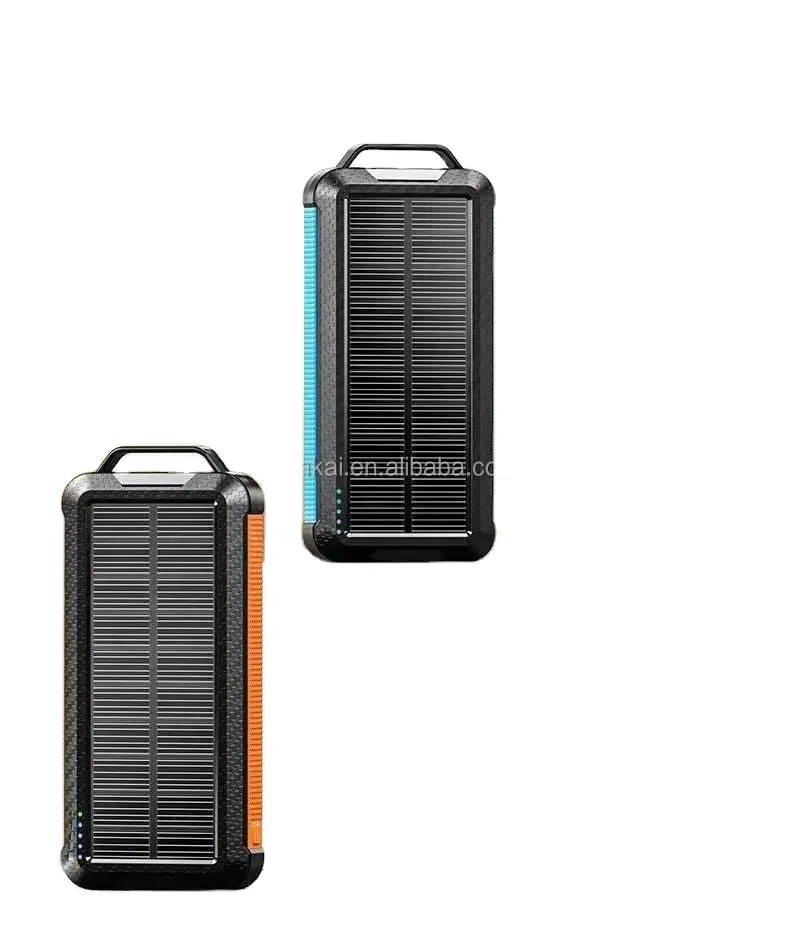 New Arrival Waterproof Portable Qi Wireless Solar Charger with USB & Type-C Port 5V/3A LED Flashlight 10000mAh Solar Power Bank