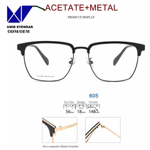 Taille 565-18-148 Vente en gros 24 pièces Cadres métalliques classiques |   Monture semi-cerclée à motif uni |   Prêt pour les <span class=keywords><strong>lentilles</strong></span> optiques - Product Image 2