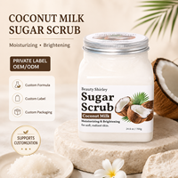 Custom Logo Organic Coconut Radiant Moisturizing Body Scrub Custom Sugar Scrub Bulk Exfoliate Sugar Scrub