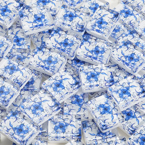 <span class=keywords><strong>Mahjong</strong></span> américain en acrylique à 2 couches, motif floral bleu personnalisé, gravé, idéal pour les soirées et le divertissement – Vente chaude - Product Image 6