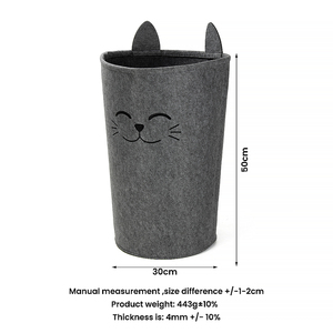 Cesto Portaoggetti Pieghevole <span class=keywords><strong>in</strong></span> <span class=keywords><strong>Feltro</strong></span> Ecologico con Motivo Animale Cartoonesco Ricamato <span class=keywords><strong>per</strong></span> Giocattoli e Bucato - Product Image 2