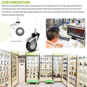 Transport européen Roulettes pivotantes élastiques en TPR de 4 à 6 pouces en polypropylène pour chariots médicaux et de laboratoire Matériau en caoutchouc thermoplastique - Product Image 4