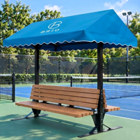 Banc de terrasse moderne en métal pour court de tennis, mobilier d'extérieur durable pour cour, structure en fer robuste, sièges sportifs très résistants – Offre Spéciale