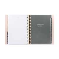 Carnet super mignon multicolore en PP avec anneaux dissimulés, reliure spirale, logo personnalisé, planificateurs quotidiens/hebdomadaires en PU avec bande élastique