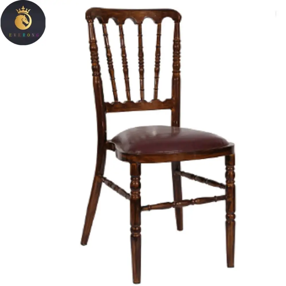 evacking Wood and Metal Napoleon Chairs with Cushion for Wedding Dining Outdoor and Park Use Free Shipping