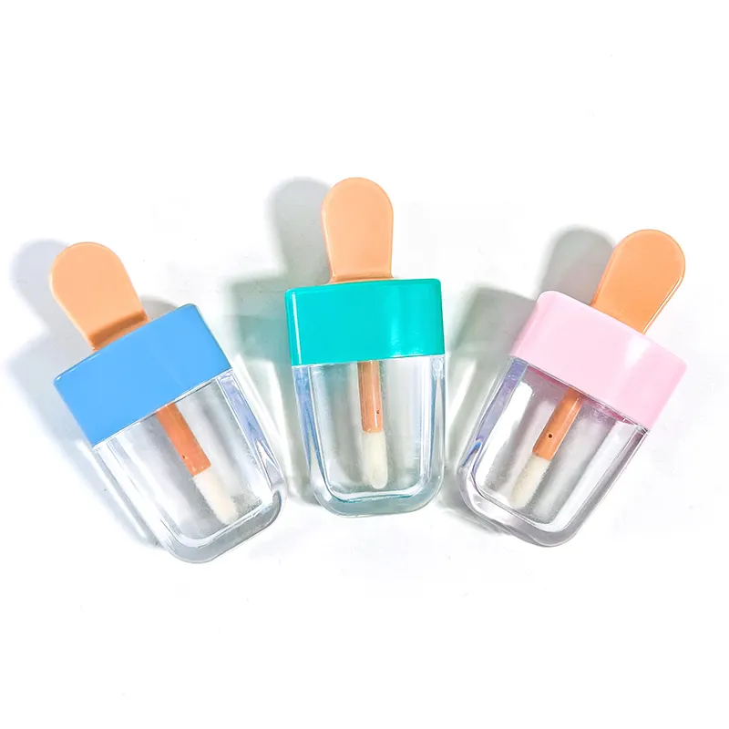 8ml Hot Sale Cute Kids Ice Cream Shape Popsicle Lip Gloss Tube/container With Brush