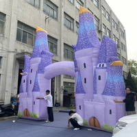 Arche gonflable de château violet avec lumière LED, nouveau design pour la publicité sur le thème marin, gonflables