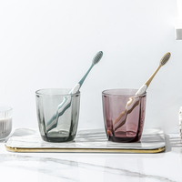 Gobelet en verre sodocalcique à parois épaisses pressé à la machine, 295 ml, multicolore, résistant au lave-vaisselle, réutilisable pour les boissons domestiques