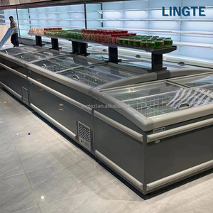 Congélateur commercial pour île de glaces de supermarché avec porte coulissante <span class=keywords><strong>en</strong></span> verre sur le dessus, conteneur de congélation à vendre - Product Image 3