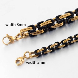 Bijoux de mode, largeur 5 mm/8 mm, longueur 23 cm, bracelet byzantin en acier inoxydable pour homme - Product Image 5