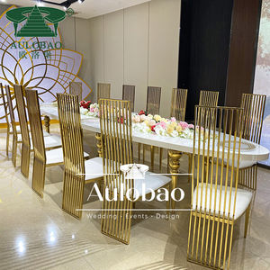 Venta al por mayor de acero inoxidable MDF superior de lujo mesa de comedor y sillas conjuntos - Product Image 5