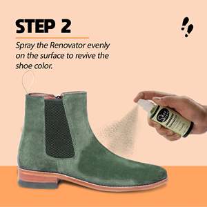 Spray Rénovateur pour Daim Vert Olive avec 2 Lingettes Nettoyantes pour Chaussures – Restaure la Couleur des Daim et Nubuck Décolorés, Nettoie et Revitalise - Product Image 5