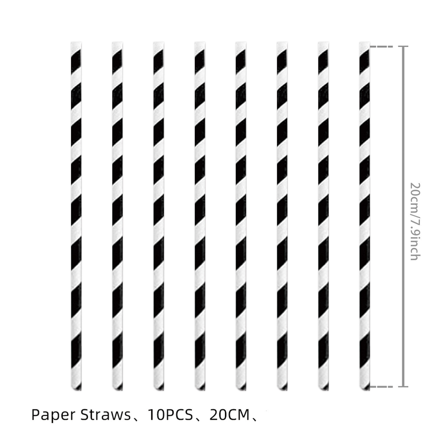 Pailles noires x10 pièces