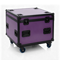 Mallette de vol en aluminium vide de taille personnalisée violette mallette de transport d'équipement de boîtier de rack robuste avec doublure en EVA