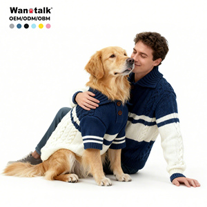 Gaya klasik ramah lingkungan kustom Sweater anjing rajutan katun poliester cetak musim dingin musim semi pabrik grosir pakaian hewan peliharaan - Product Image 1