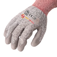 Gants de sécurité anti-coupure haute résistance HPPE SNELL avec revêtement PU, plus de 30 000 cycles d'abrasion, haute dextérité, pour la construction