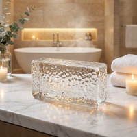 Bloc de verre décoratif en cristal alvéolé de luxe, briques de verre fusionné à chaud pour mur-rideau de salon d'hôtel et cloison