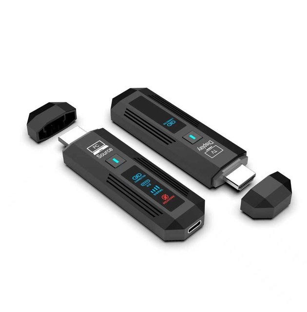Portable Mini 50M 1080P for HDMI Wireless Video Audio Transmitter & Receiver LED Display Projector Monitor Free Driver App Plug