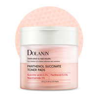 Pabrik OEM DOLANJN Salmon Pdrn Pads Pink Centella Collagen Jelly Korean Gel Niacinamide Cotton 3-Layer 155g Toner Pads