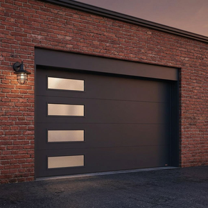 <span class=keywords><strong>Puerta</strong></span> de garaje industrial <span class=keywords><strong>Seccional</strong></span> de acero doble norteamericana para dos coches y puertas peatonales - Product Image 1