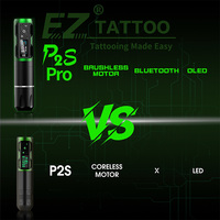 EZ Tattoo P2S Pro Connexion Bluetooth Moteur Brushless Pistolets à tatouage à entraînement direct Machine à tatouer sans fil Stylo avec 1 batterie supplémentaire